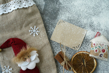 Fototapeta premium christmas card with christmas decorations