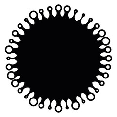 Virus sign. Symbol of coronavirus and COVID-19 desease. Simple flat black vector icon