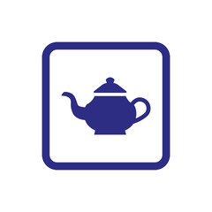 Tea pot icon on white background.