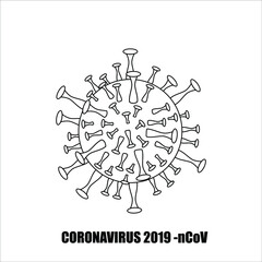 Vector illustration coronavirus 2019-nCoV, Covid-19 icon. Coronavirus outbreak concept.Virus covid-19 cell icon.
