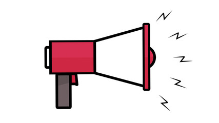 Loudspeaker protest civil unrest symbol or icon red