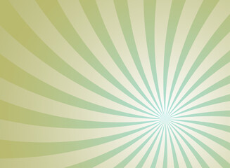 Sunlight swirl rays background. green and beige spiral burst wallpaper.