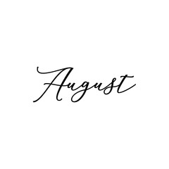 August. Calligraphy card, banner or poster graphic design handwritten lettering vector element.