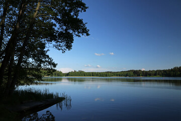 Fototapeta na wymiar Mikaszewo lake in Augustow Primeval Forest, Suwalki Region in Poland