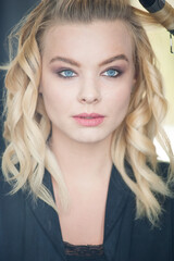 Naklejka premium Beautiful fashion blonde woman portrait