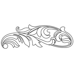 Vintage baroque frame scroll ornament engraving border floral retro pattern antique style acanthus foliage swirl decorative design element filigree calligraphy vector