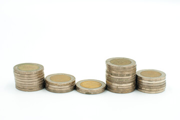 Money rose on a white background