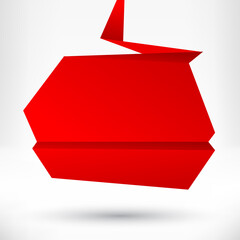 Speech bubble origami style. Vector abstract background.
