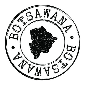 Botswana Stamp Postal. Map Silhouette Seal. Passport Round Design. Vector Icon. Design Retro Travel.