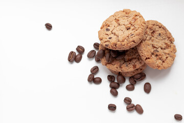 Fototapeta na wymiar Breakfast. Coffee with cookies