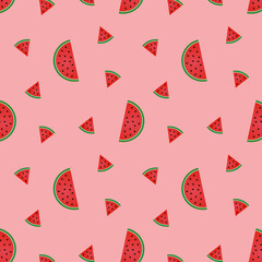 Seamless Watermelon Pattern. Can be used and be suitable for gift cards, banners, wallpapers, backgrounds, fabrics, patterns, websites and invitations.