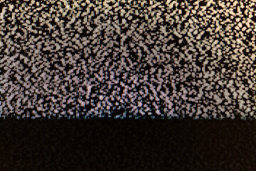 TV screen static abstract pixel glitch analog noise pixelized background texture, copy space. Retro...