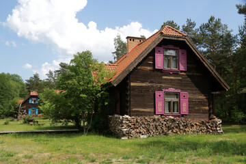 Old traditional wooden house in Biebrza National Park, Poland