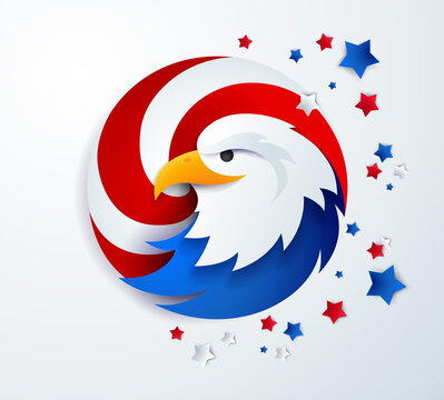 United States bald eagle head abstract template - vector illustration
