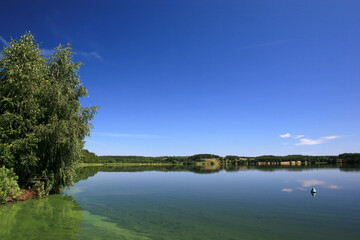 Obraz na płótnie Canvas Summer landscape with lake in Bory Tucholskie National Park, Poland