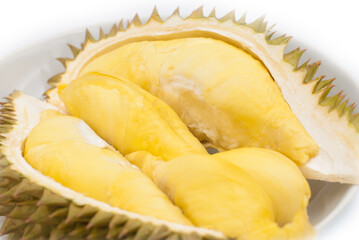 durian on white background