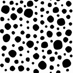 Seamless abstract pattern of little black shabby dots or spots on white.