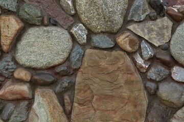 
Wall lined with decorative natural stone