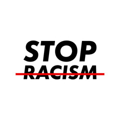 STOP RACISM isolated on white background