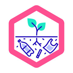 Land degradation black line icon. Ecological disaster. Isolated vector element. Outline pictogram for web page, mobile app, promo. Vector illustration