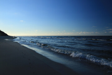 Landscape of beach in Jastrzebia Gora village, Baltic sea, Poland 