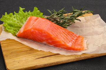 Piece of raw salmon