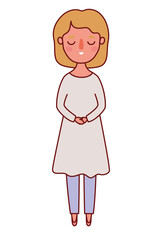 Avatar woman cartoon with blond hair vector design