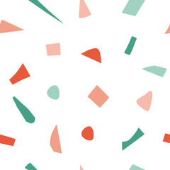 Cute cutout shapes seamless pattern. Colorful geometric abstract silhouettes. Minimalistic mosaic simple background for printing for modern and original textile, wrapping paper, wall art design