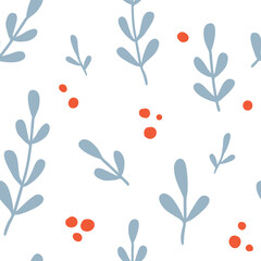 Seamless pattern with vintage colorful hand drawn flowers. Modern and original textile, wrapping paper, wall art design. Vector illustration. Floral simple minimalistic graphic design