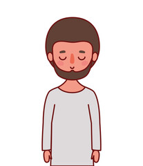 Isolated avatar man cartoon with beard vector design
