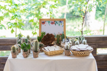 wedding table with flowers