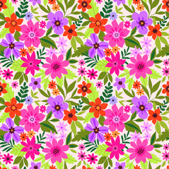 Elegant floral pattern in small colorful flower. Liberty style. Floral seamless background for fashion prints. Ditsy print. Seamless vector texture. Spring bouquet.