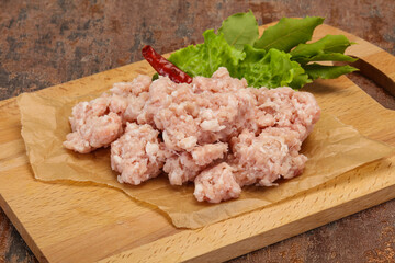Homemade pork minced meat for cooking