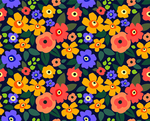 Elegant floral pattern in small colorful flowers. Liberty style. Floral seamless background for fashion prints.