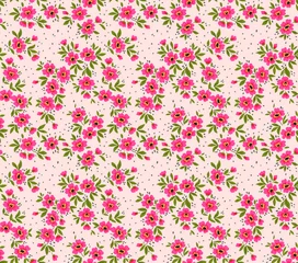 Sheer curtains Small flowers Vector seamless pattern. Pretty pattern in small flower. Small pink flowers. White background. Ditsy floral background. The elegant the template for fashion prints.