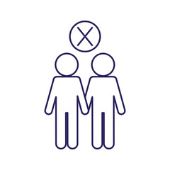 Prohibition of gathering line style icon vector design