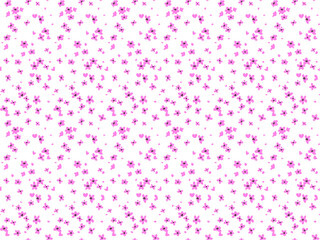 Vintage floral background. Seamless vector pattern for design and fashion prints. Flowers pattern with small pink flowers on a white background. Ditsy style.