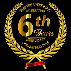 Luxury 7th anniversary Logo illustration vector