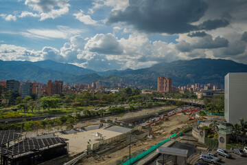 Fototapeta premium Medellín, Antioquia / Colombia. November 22, 2018. Medellín is the capital of the mountainous province of Antioquia (Colombia). Nicknamed the 