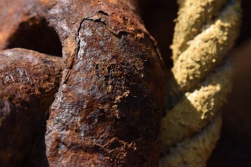 Rusty metal at the abandoned seaport in Sapporo Japan