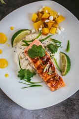 Glazed Salmon With Steamed White Rice