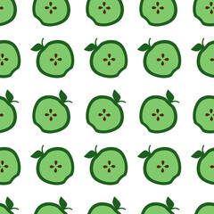 The apples. Seamless pattern, vector. Design for fabric, paper, background, wallpaper.