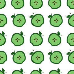 The apples. Seamless pattern, vector. Design for fabric, paper, background, wallpaper.