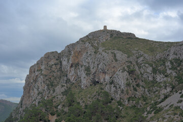 Fototapeta na wymiar View to Albercutx Watchtower from below