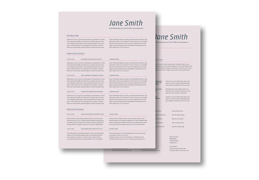 Muted Resume Set Layout