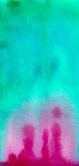 Abstract watercolour background wallapaper in neon blue and pink