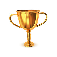Fototapeta na wymiar Gold cup winner trophy isolated on white background. Vector illustration.