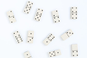 vintage old white Domino on a white background