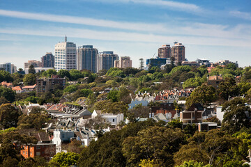 View of Darlinghurst , an inner-city, eastern suburb of Sydney, Skyscraper on the background, New...
