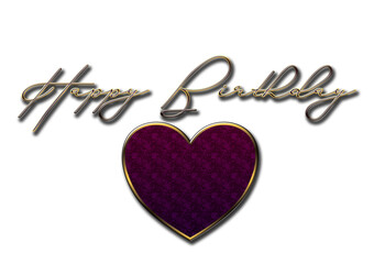 Alles Gute zum Geburtstag, Herz, 3D